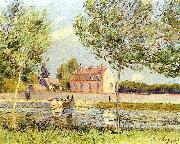 Hauser am Ufer der Loing, Alfred Sisley